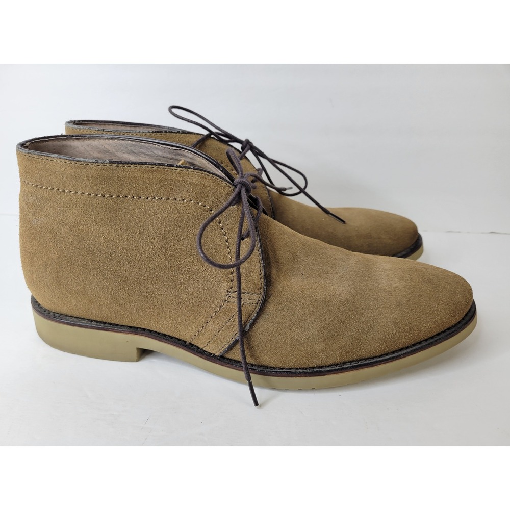 Joseph Abboud Mens Tan Brown Genuine Italian Suede Chukka Desert Boots Sz. 9.5